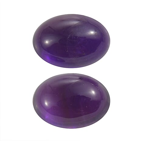 Set Of 2 African Amethyst Oval Cut Cut 7X5 mm Gemstone, 1.68 Ct