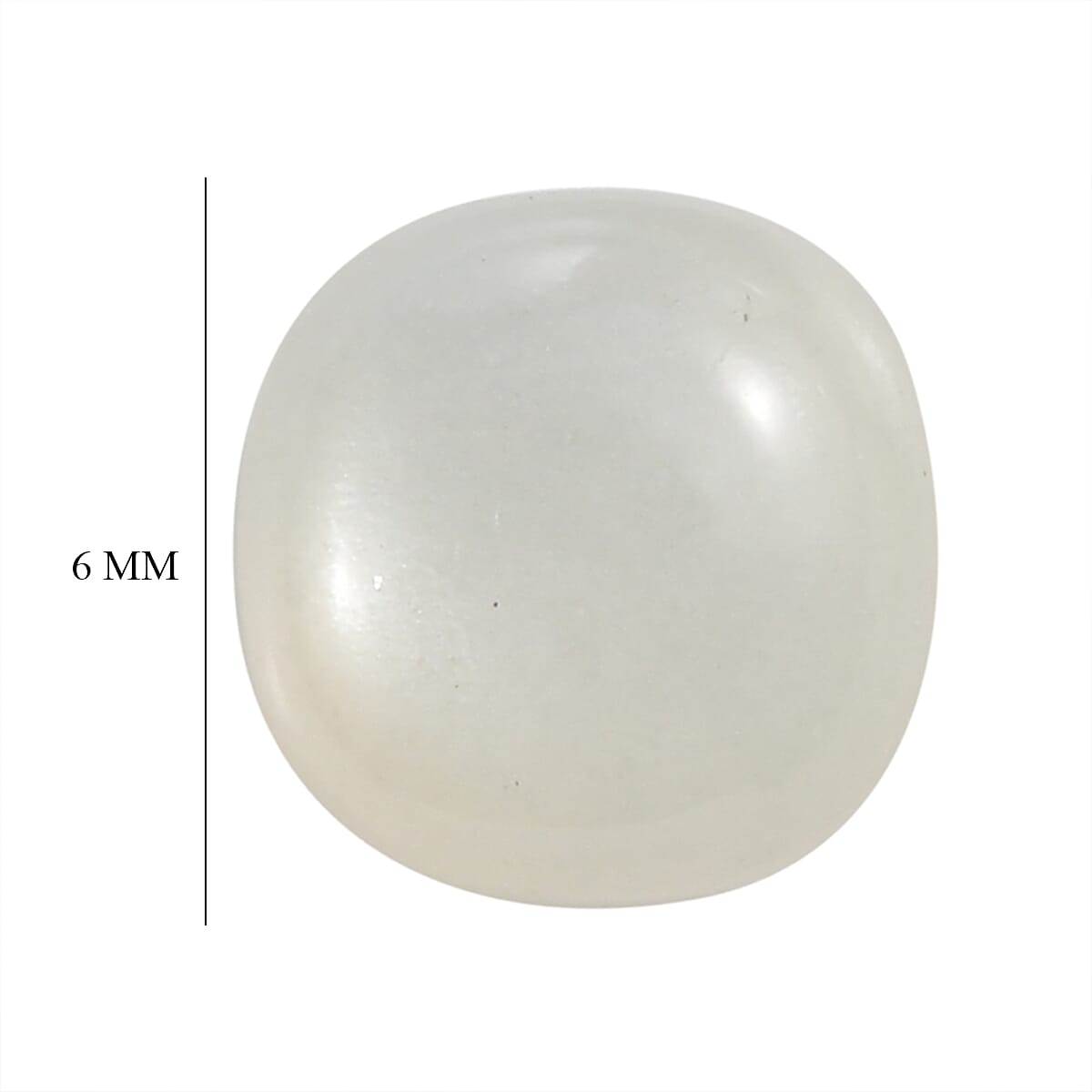 Set Of 3 White Moonstone Cushion Cut 6X6 mm Gemstone, 3.51 Ct