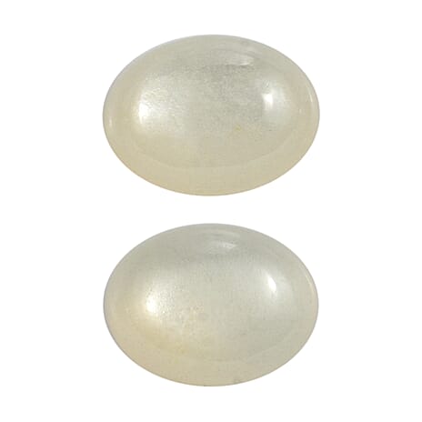 Set Of 2 White Moonstone Oval Cut Cut 8X6 mm Gemstone, 2.96 Ct