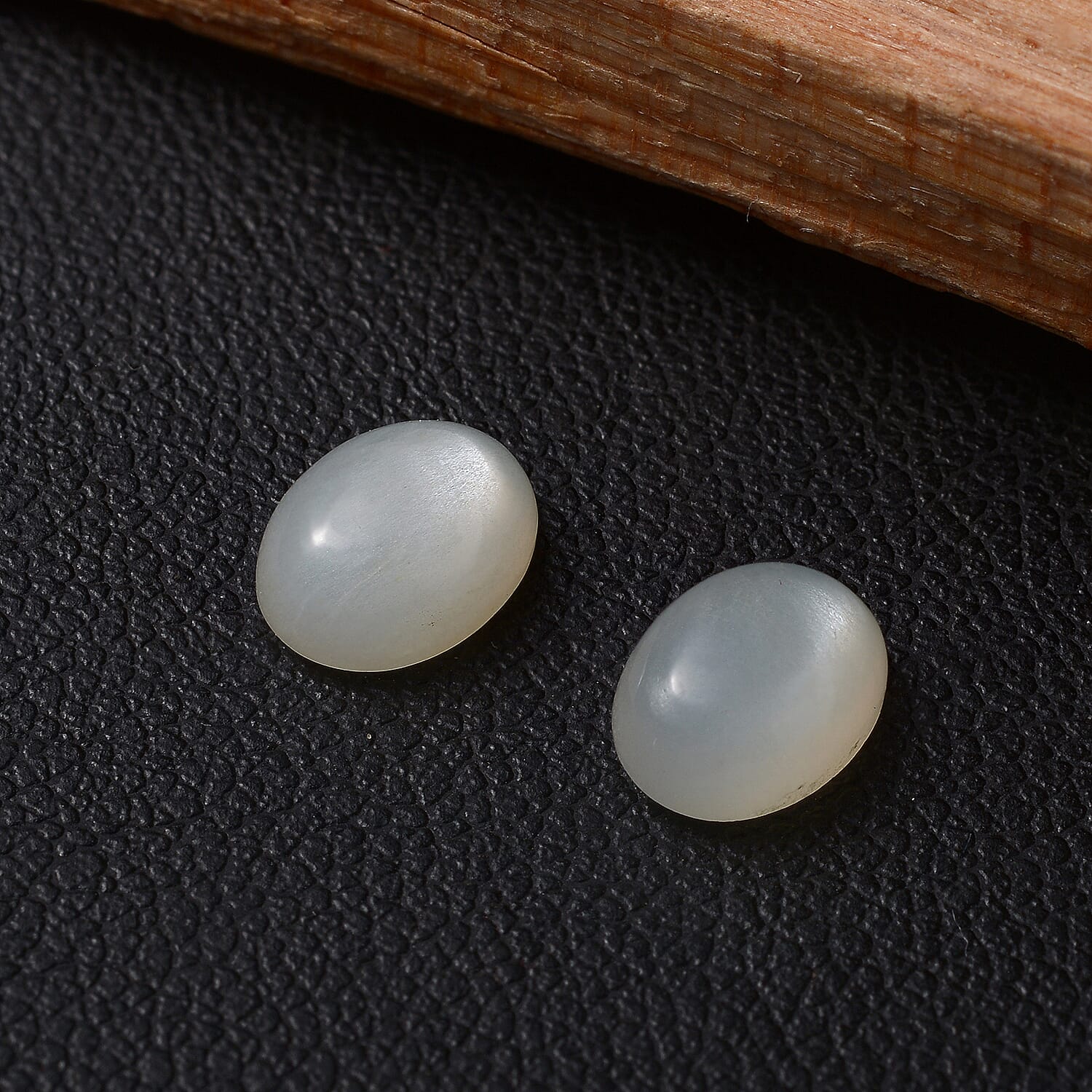 Set Of 2 White Moonstone Oval Cut Cut 8X6 mm Gemstone, 2.96 Ct
