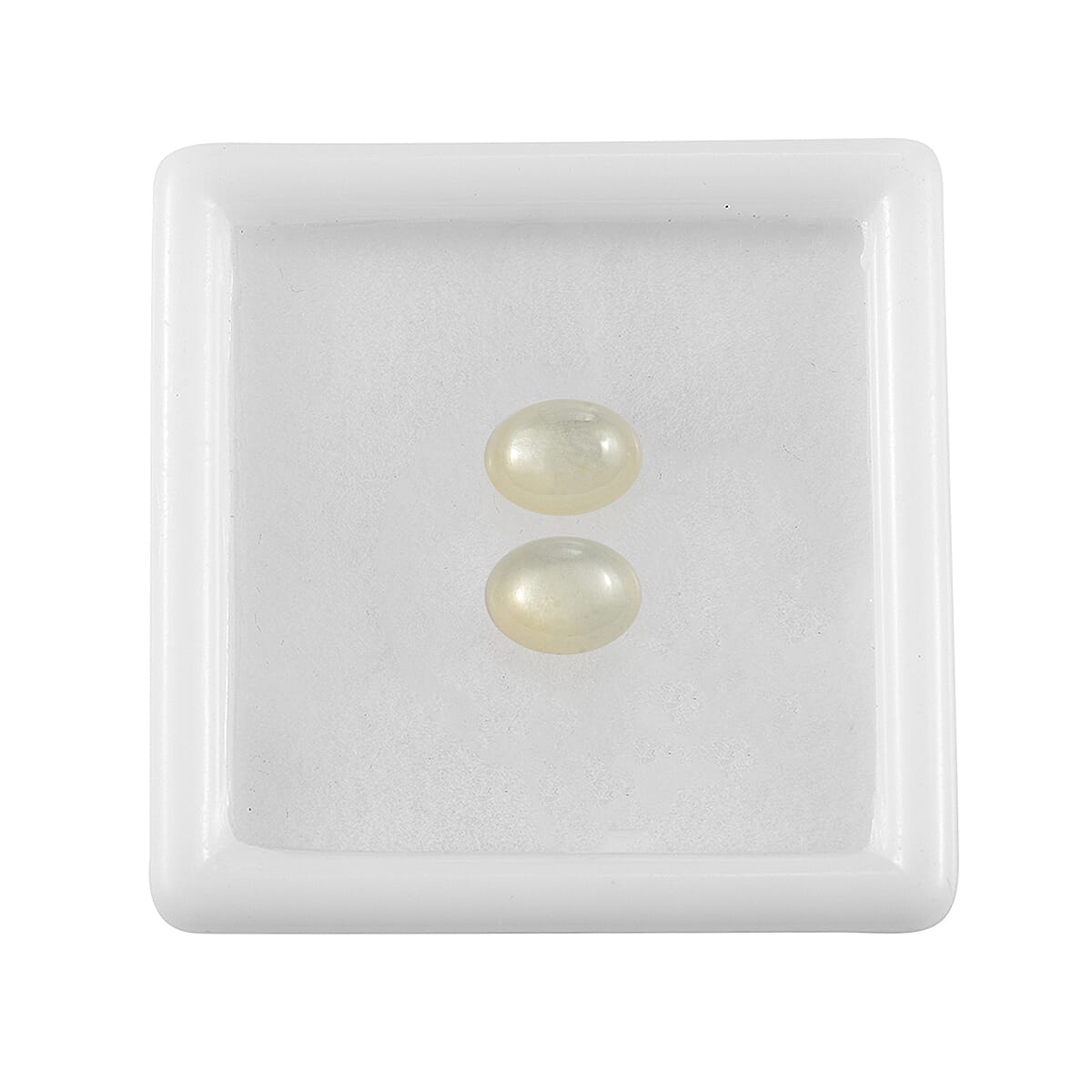 Set Of 2 White Moonstone Oval Cut Cut 8X6 mm Gemstone, 2.96 Ct