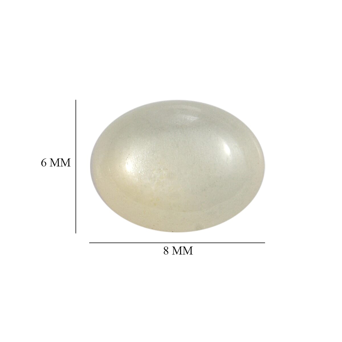 Set Of 2 White Moonstone Oval Cut Cut 8X6 mm Gemstone, 2.96 Ct