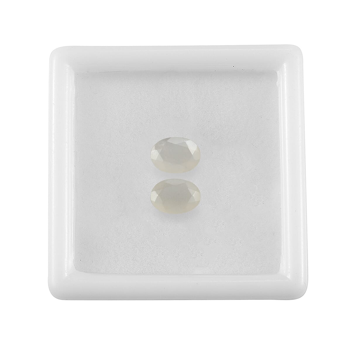 Set Of 2 White Moonstone Oval Cut Cut 8X6 mm Gemstone, 2.08 Ct