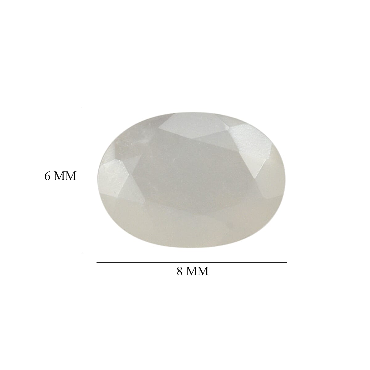 Set Of 2 White Moonstone Oval Cut Cut 8X6 mm Gemstone, 2.08 Ct