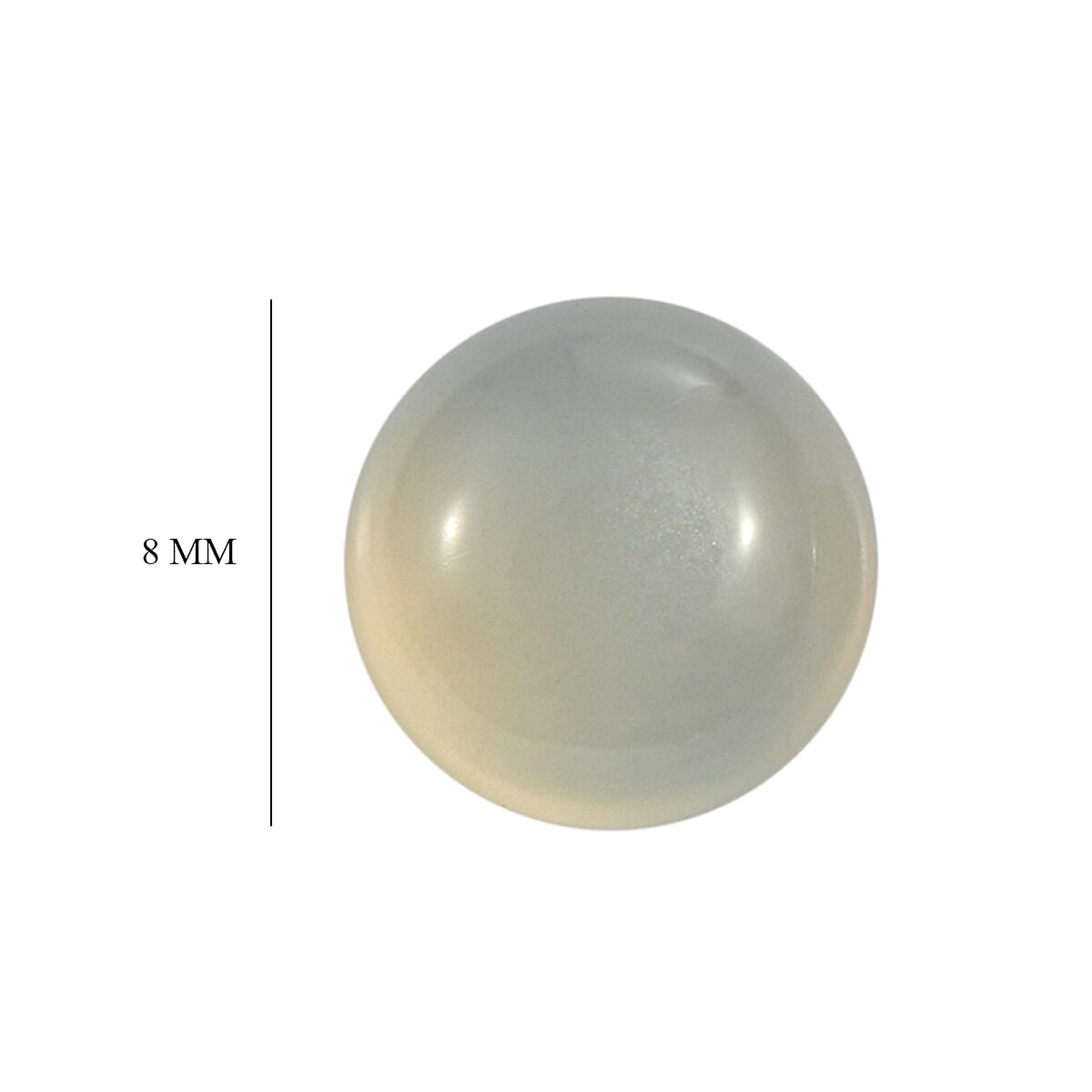 Set Of 2 White Moonstone Round 8 mm Gemstone, 4.74 Ct