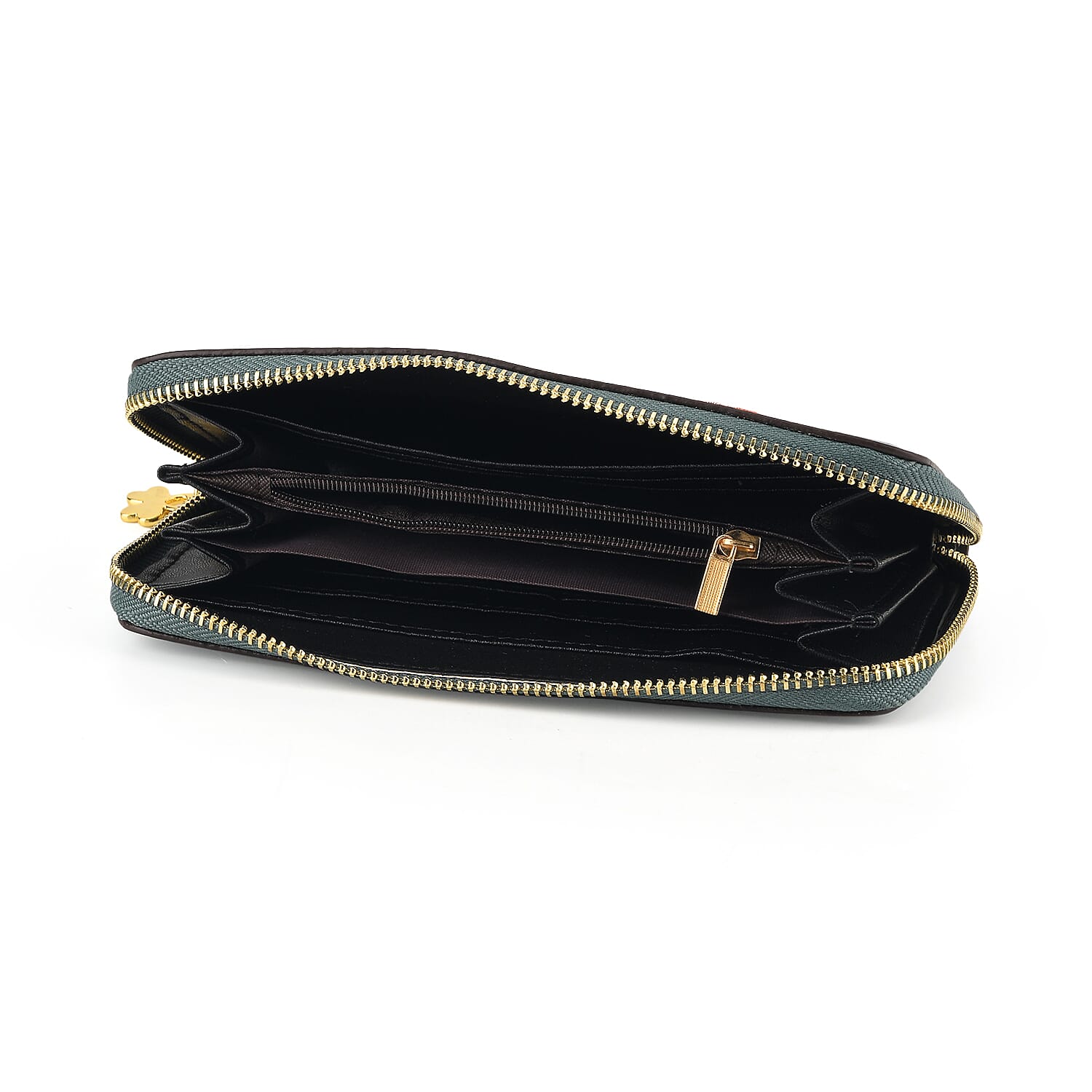 PU Embroidery Wallet (Size 19x10x3 ) - Blue
