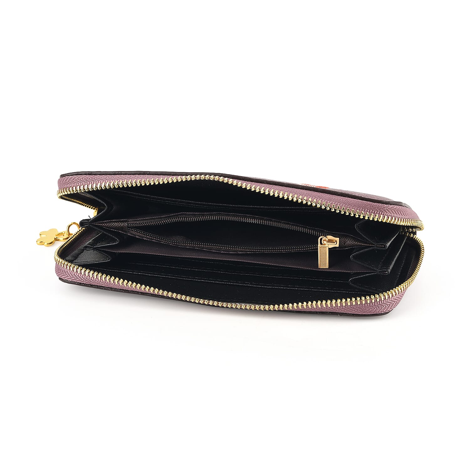 PU Embroidery Wallet (Size 19x10x3 ) - Coffee