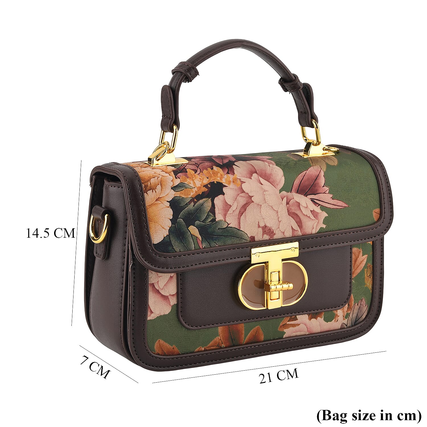 Designer Inspired Embroidered Top-Handle Satchel with Adjustable Crossbody Strap