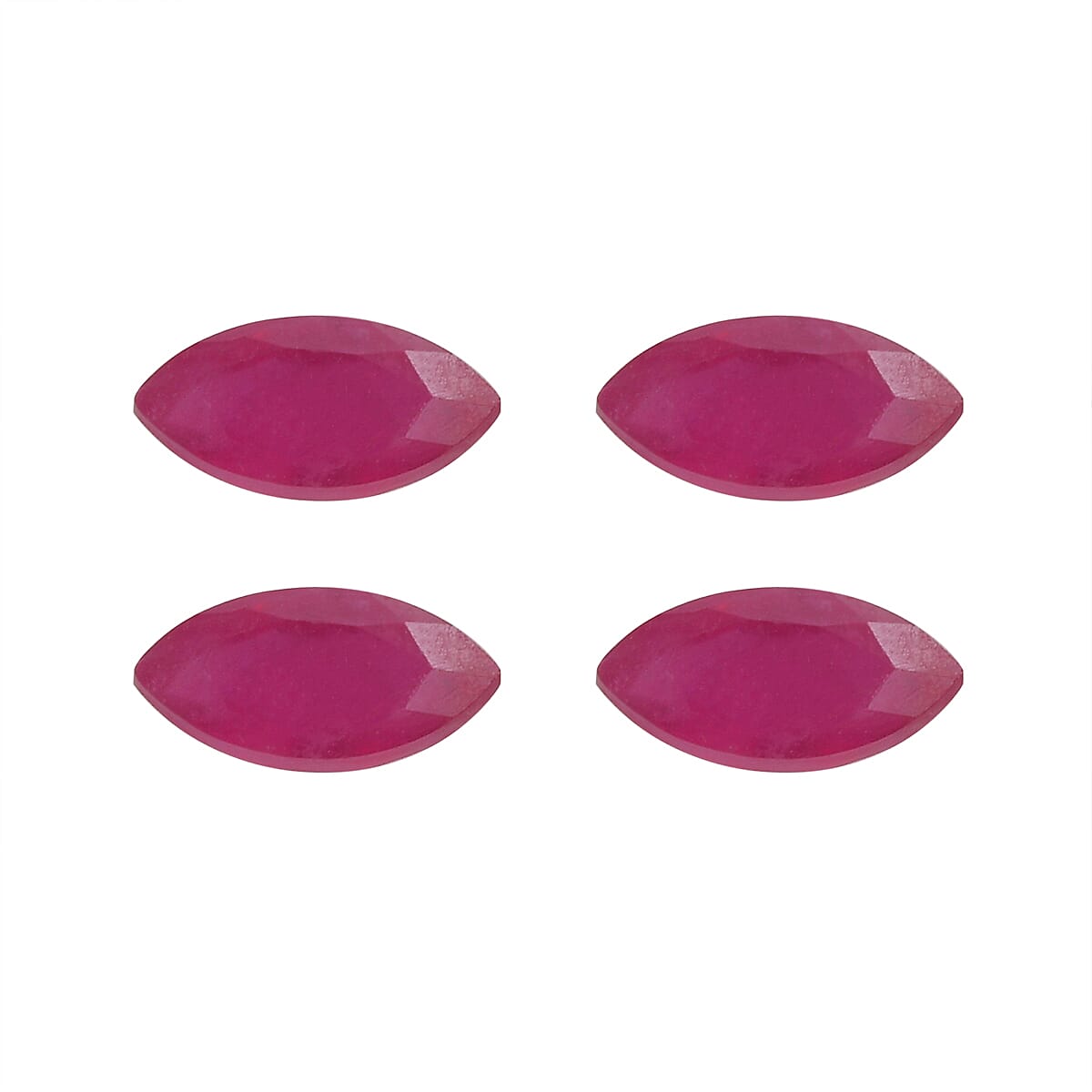 Set Of 4 Fissure Filled Ruby Marquee 6X3 mm Gemstone, 1.41 Ct
