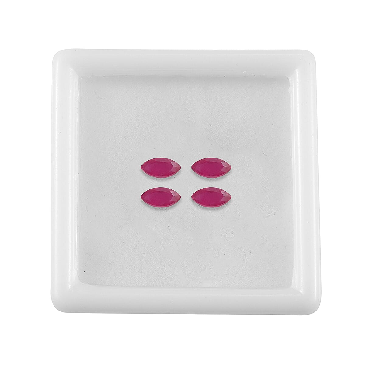 Set Of 4 Fissure Filled Ruby Marquee 6X3 mm Gemstone, 1.41 Ct