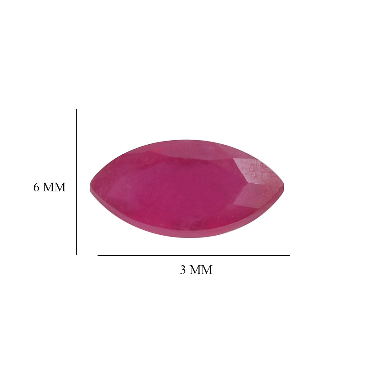 Set Of 4 Fissure Filled Ruby Marquee 6X3 mm Gemstone, 1.41 Ct