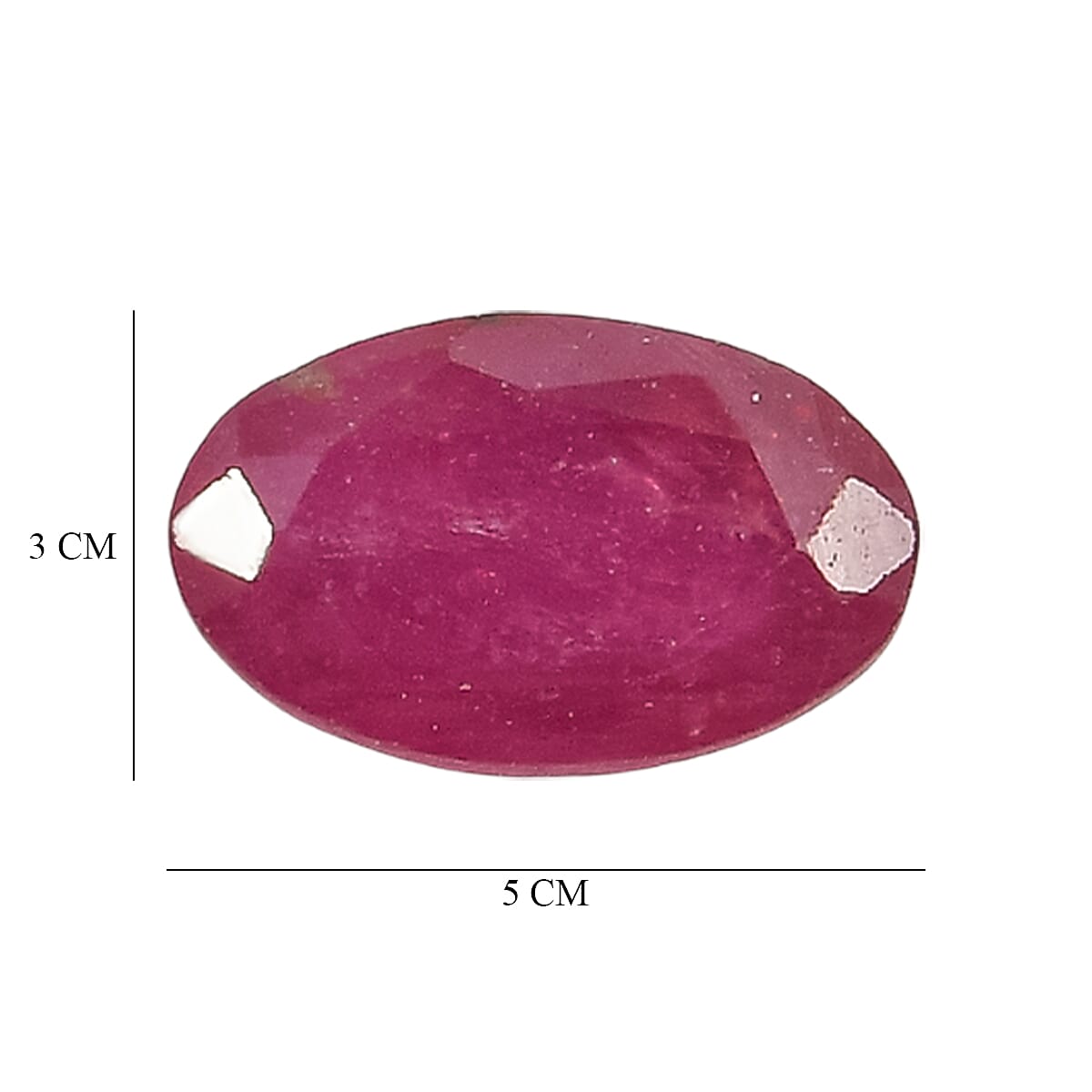 Set Of 3 Fissure Filled Ruby Oval Cut Cut 5X3 mm Gemstone, 1.09 Ct