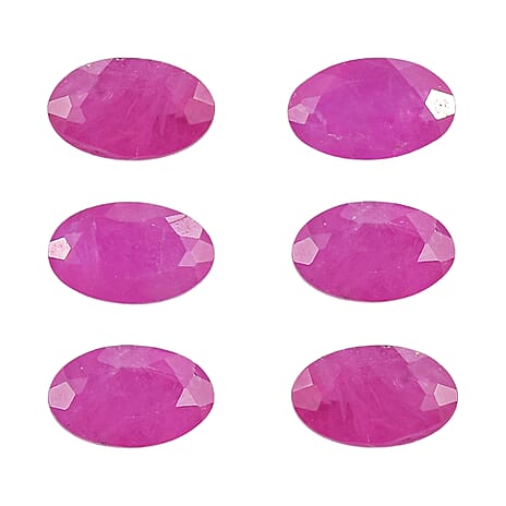 Set Of 6 Raipur Ruby Oval Cut Cut 5X3 mm Gemstone, 1.82 Ct