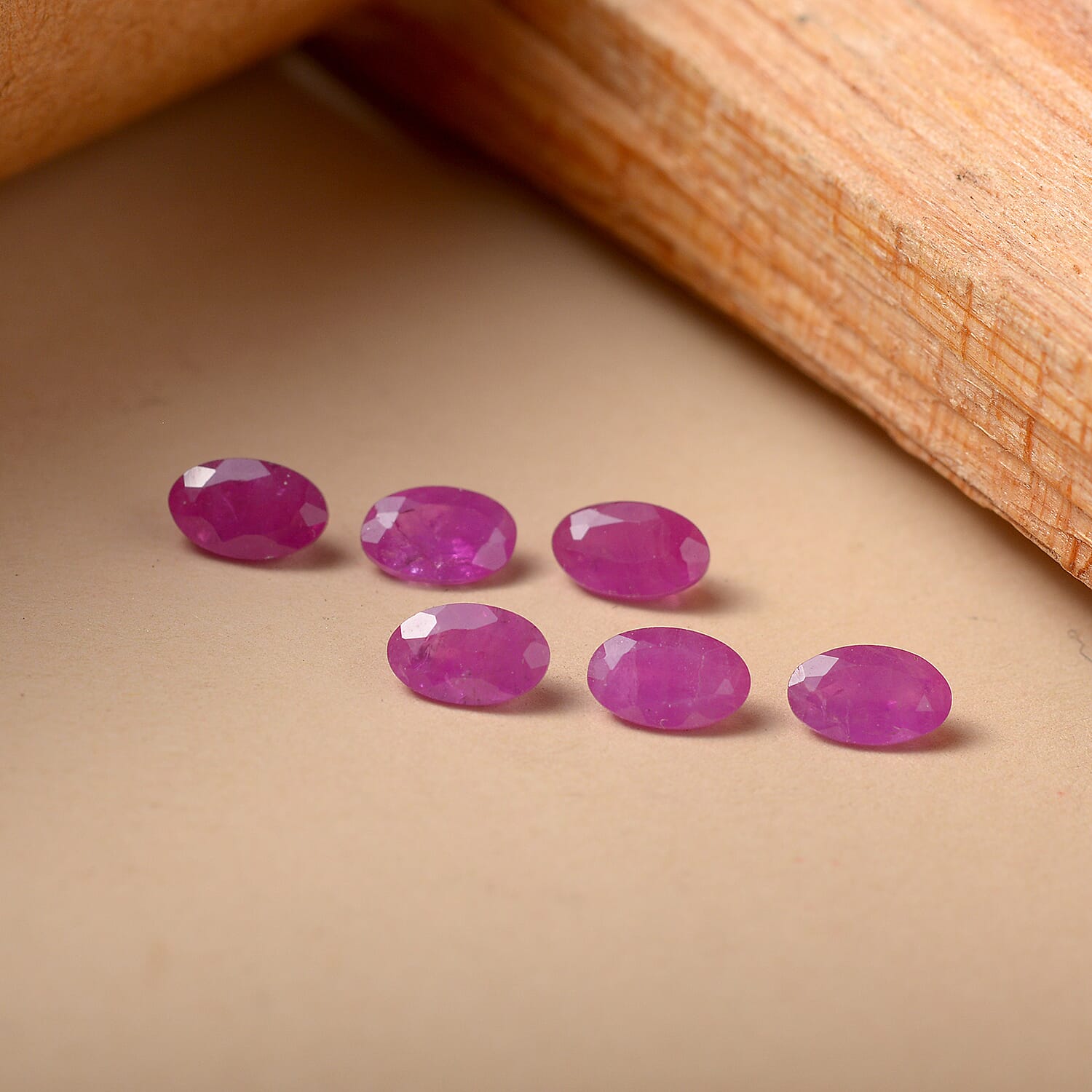Set Of 6 Raipur Ruby Oval Cut Cut 5X3 mm Gemstone, 1.82 Ct