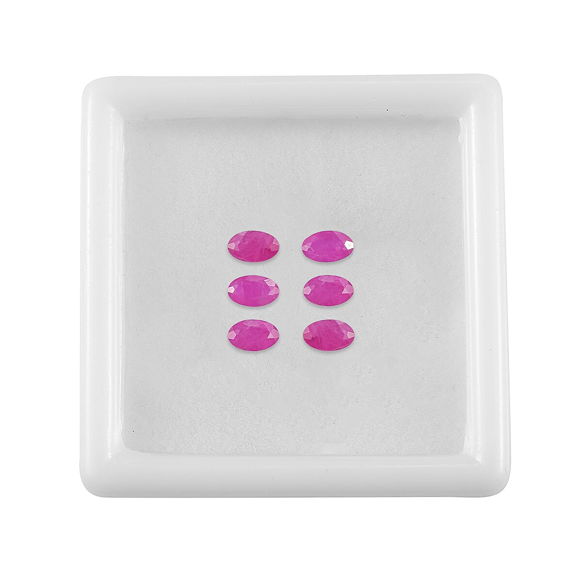 Set Of 6 Raipur Ruby Oval Cut Cut 5X3 mm Gemstone, 1.82 Ct