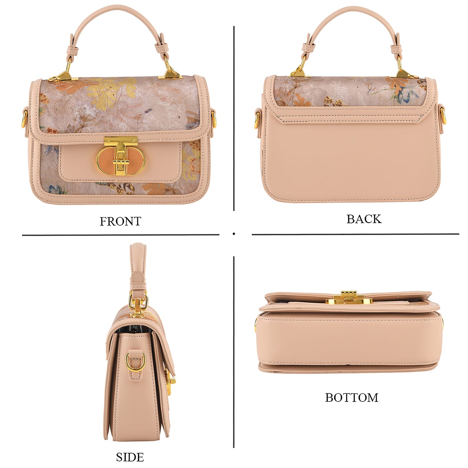 Designer Inspired Embroidered Top-Handle Satchel with Adjustable Crossbody Strap