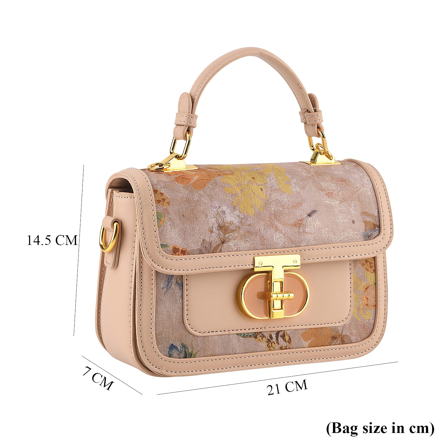 Designer Inspired Embroidered Top-Handle Satchel with Adjustable Crossbody Strap