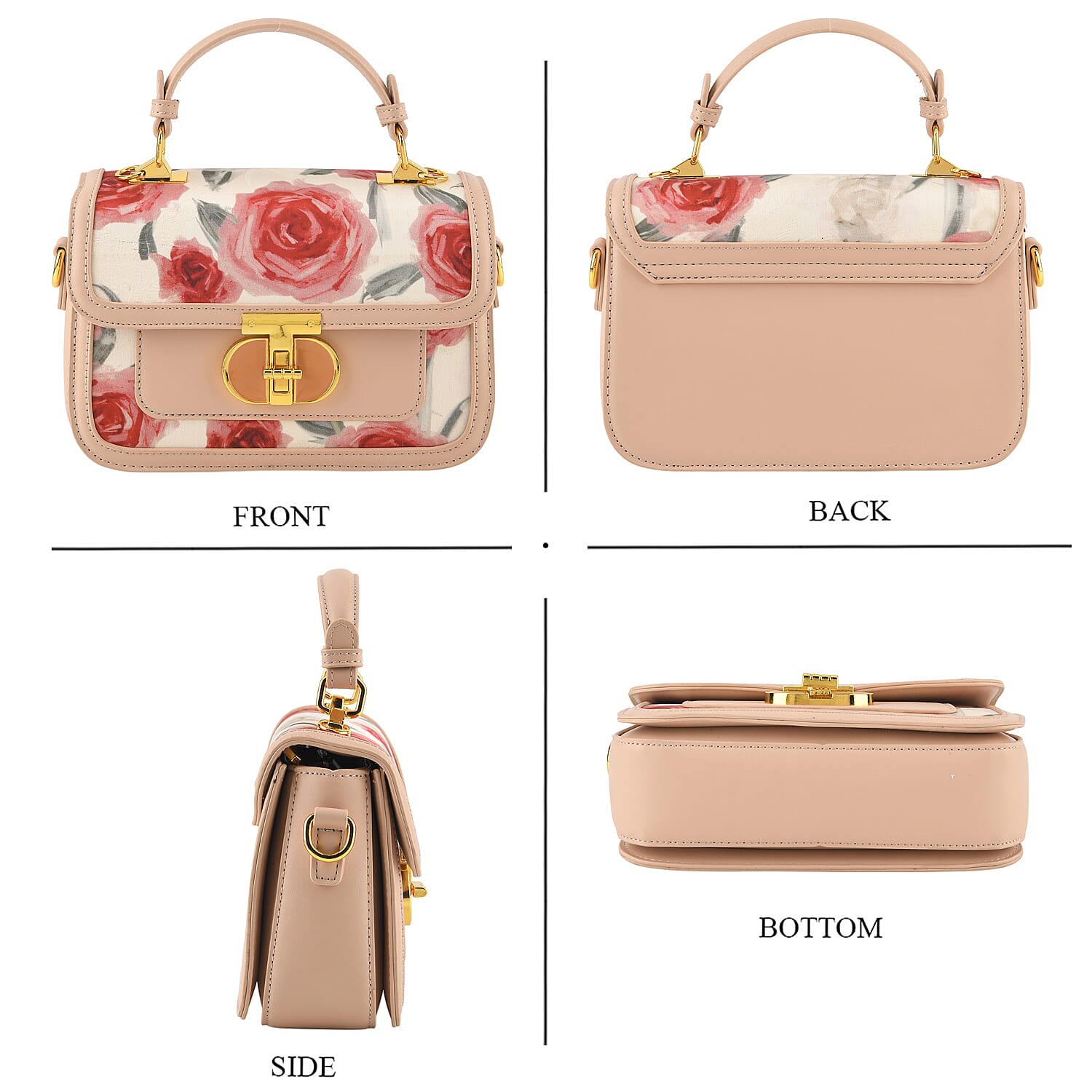 Designer Inspired Embroidered Top-Handle Satchel with Adjustable Crossbody Strap