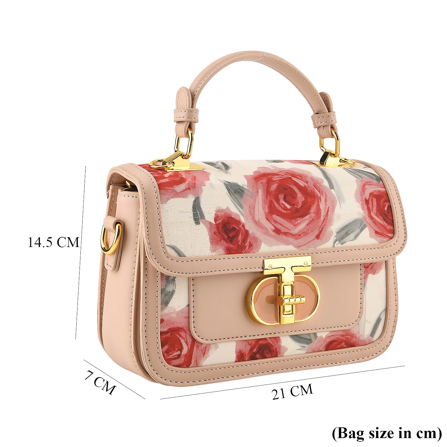 Designer Inspired Embroidered Top-Handle Satchel with Adjustable Crossbody Strap