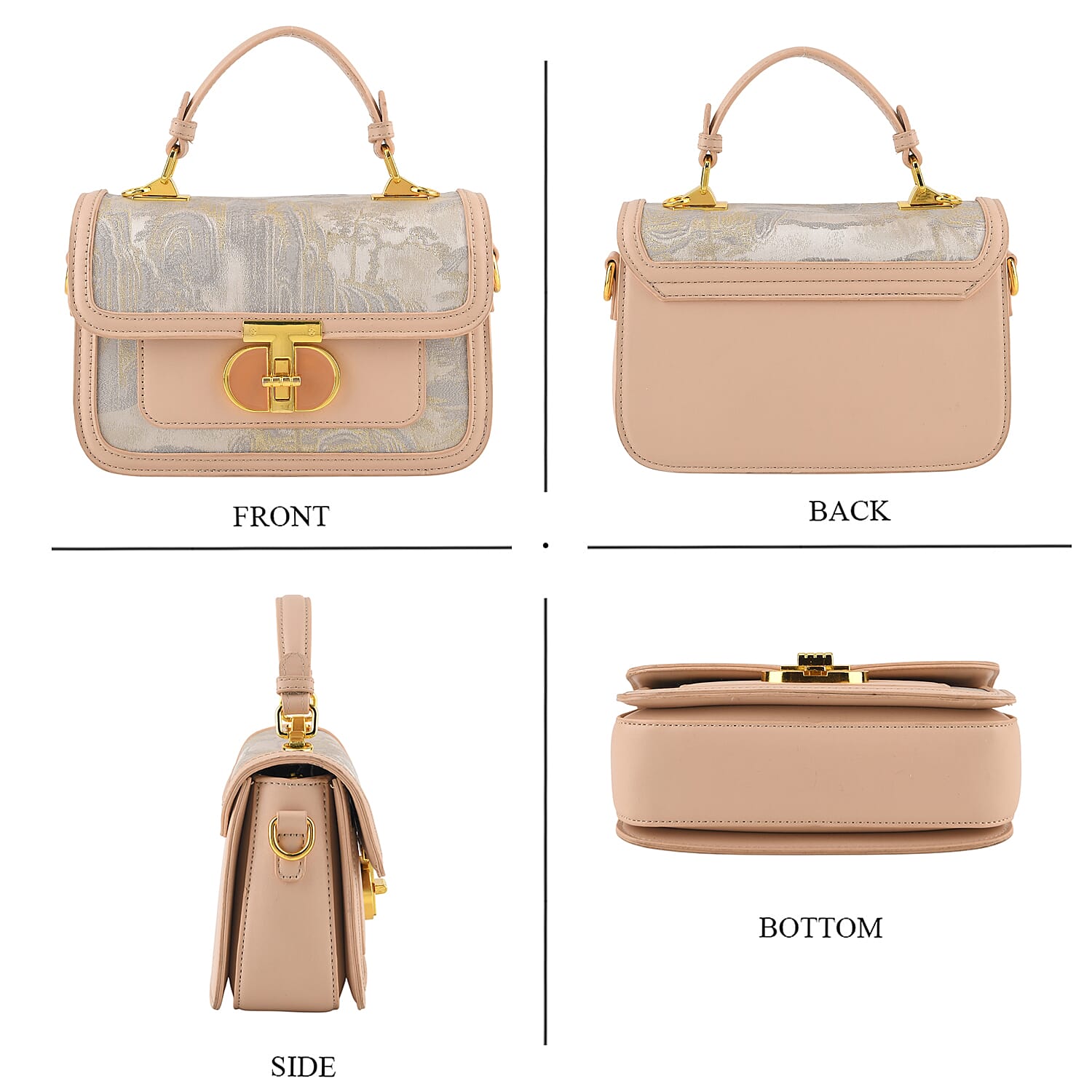 Designer Inspired Embroidered Top-Handle Satchel with Adjustable Crossbody Strap