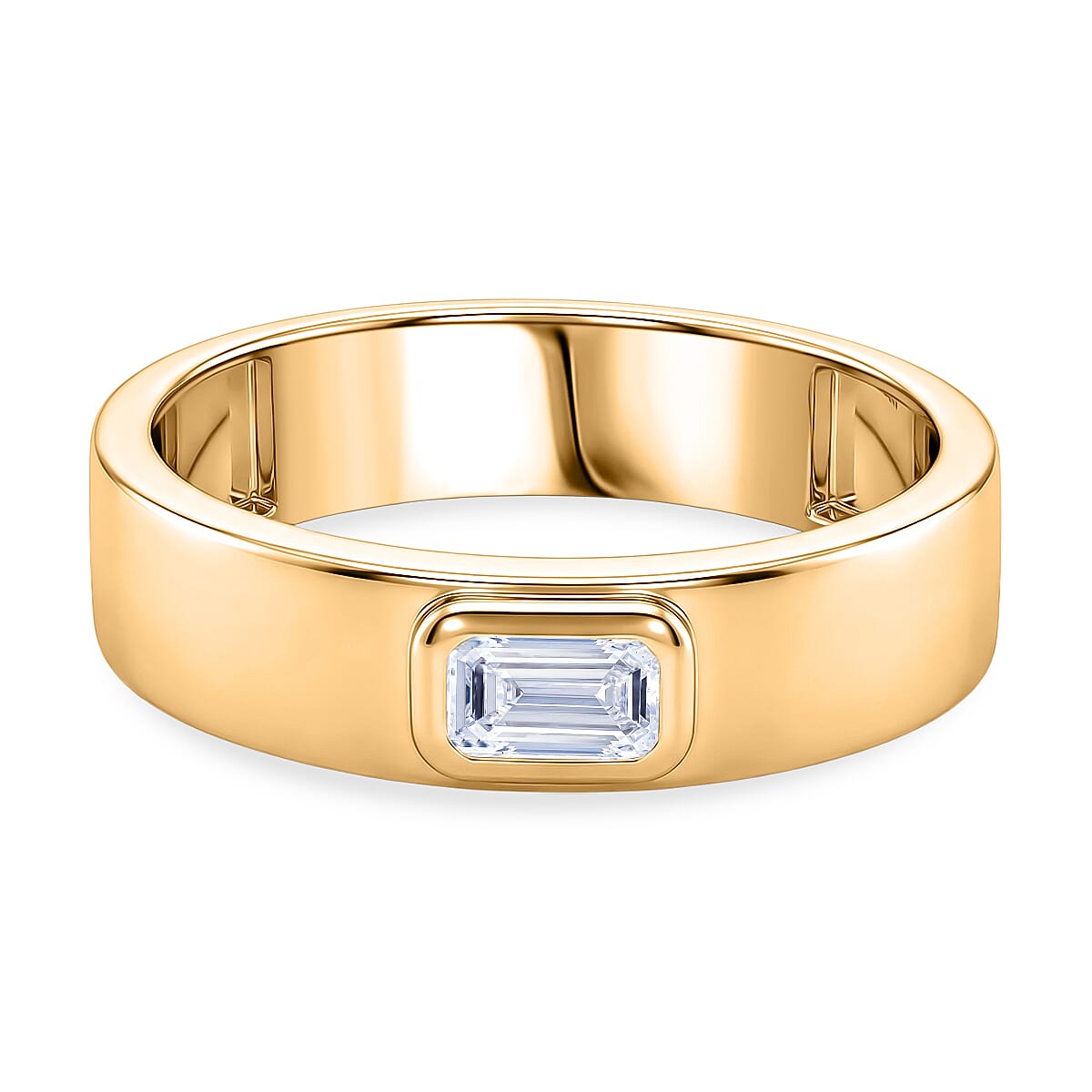 Luxuriant SI-G-H Lab Grown Diamond Band Ring in 18K Vermeil Yellow Gold Plated Sterling Silver 0.32 Ct.