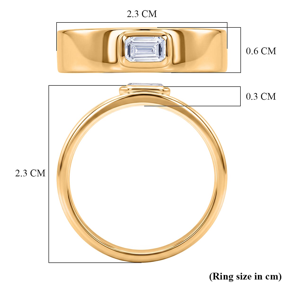 Luxuriant SI-G-H Lab Grown Diamond Band Ring in 18K Vermeil Yellow Gold Plated Sterling Silver 0.32 Ct.