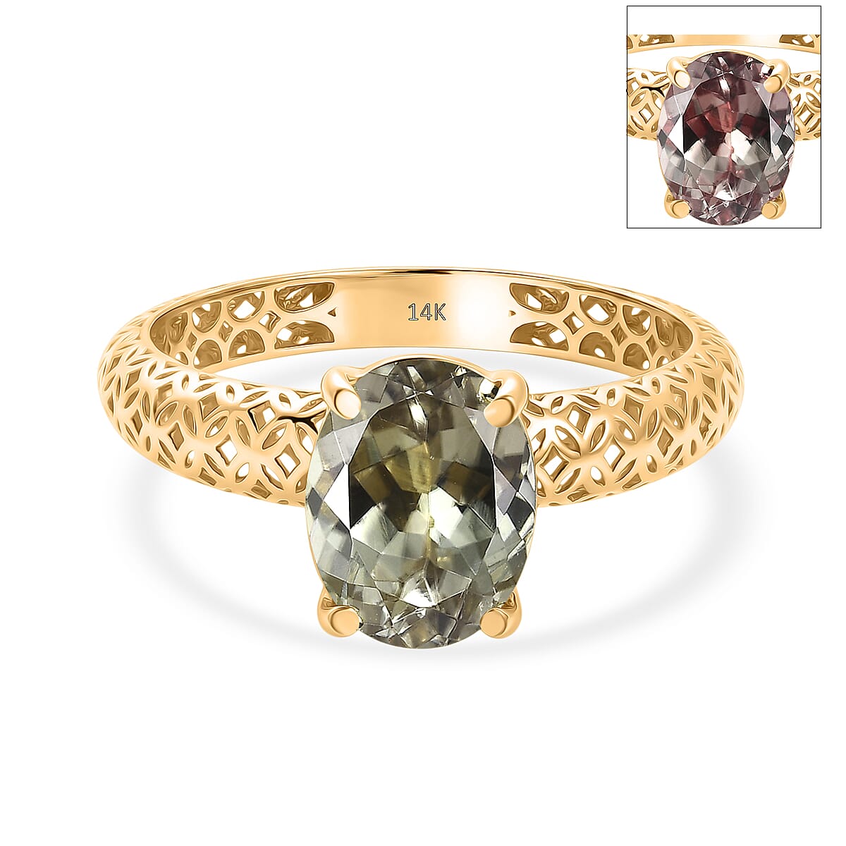 Tony Diniz Collection - 14K Yellow Gold AAAA Turkizite Mirage Solitaire Ring 3.00 Ct.
