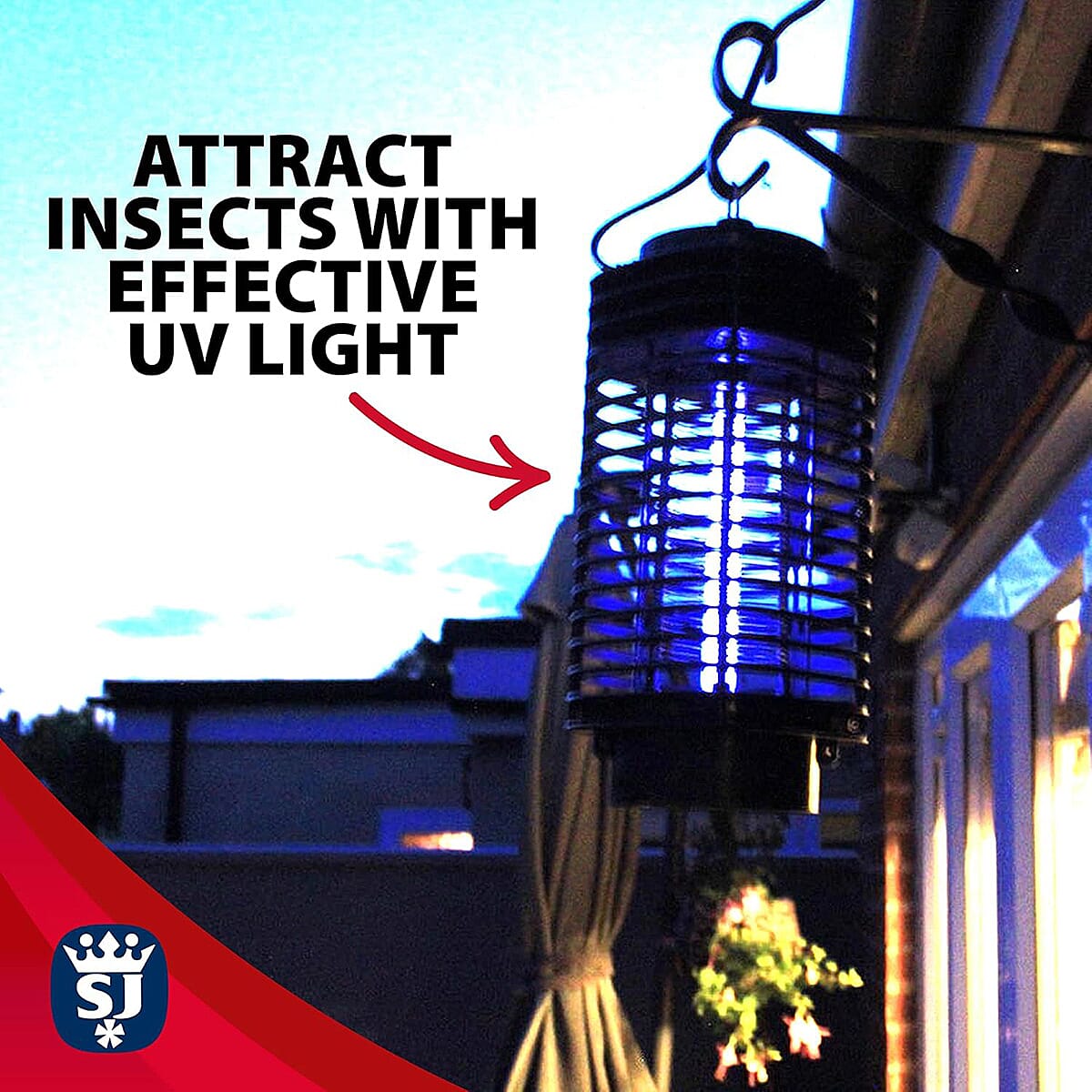 Spear & Jackson UV Lantern Poison Free & Insect Killer Bug Zapper, UV Light Lamp, Kills Flies, Midges and Mosquitoes