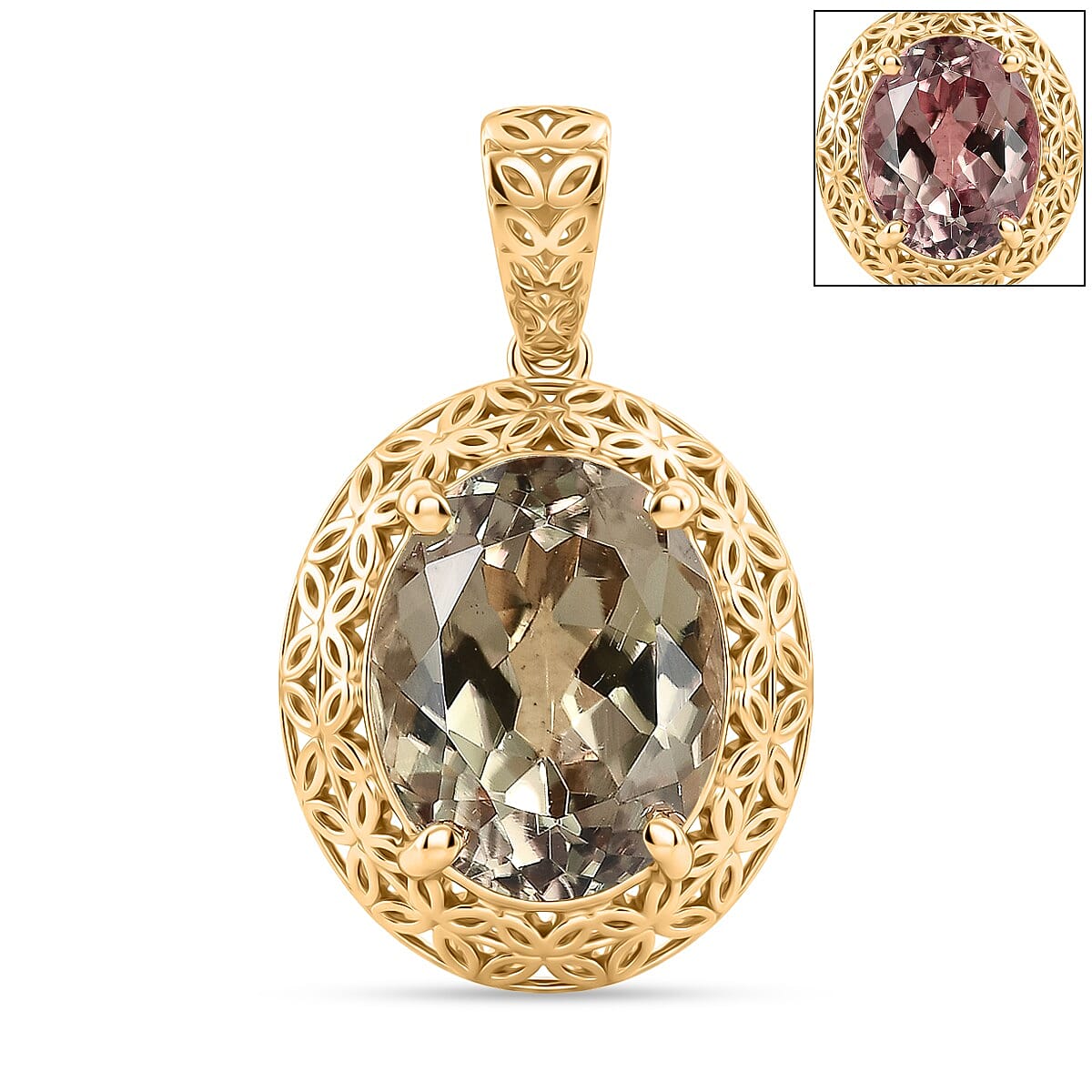 Tony Diniz Collection - 18K Yellow Gold AAAA Turkizite Tarakashi Solitaire Pendant 2.92 Ct.