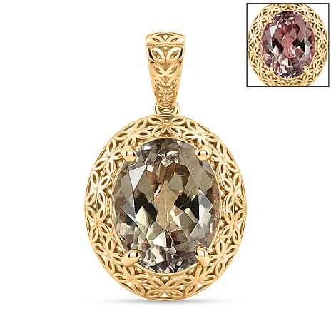Tony Diniz Collection - 18K Yellow Gold AAAA Turkizite Tarakashi Solitaire Pendant 2.92 Ct.