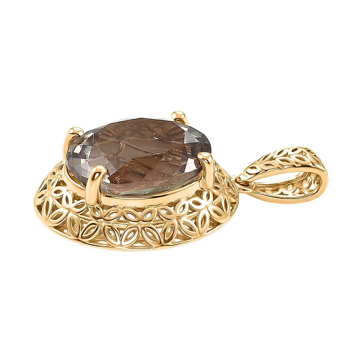 Tony Diniz Collection - 18K Yellow Gold AAAA Turkizite Tarakashi Solitaire Pendant 2.92 Ct.