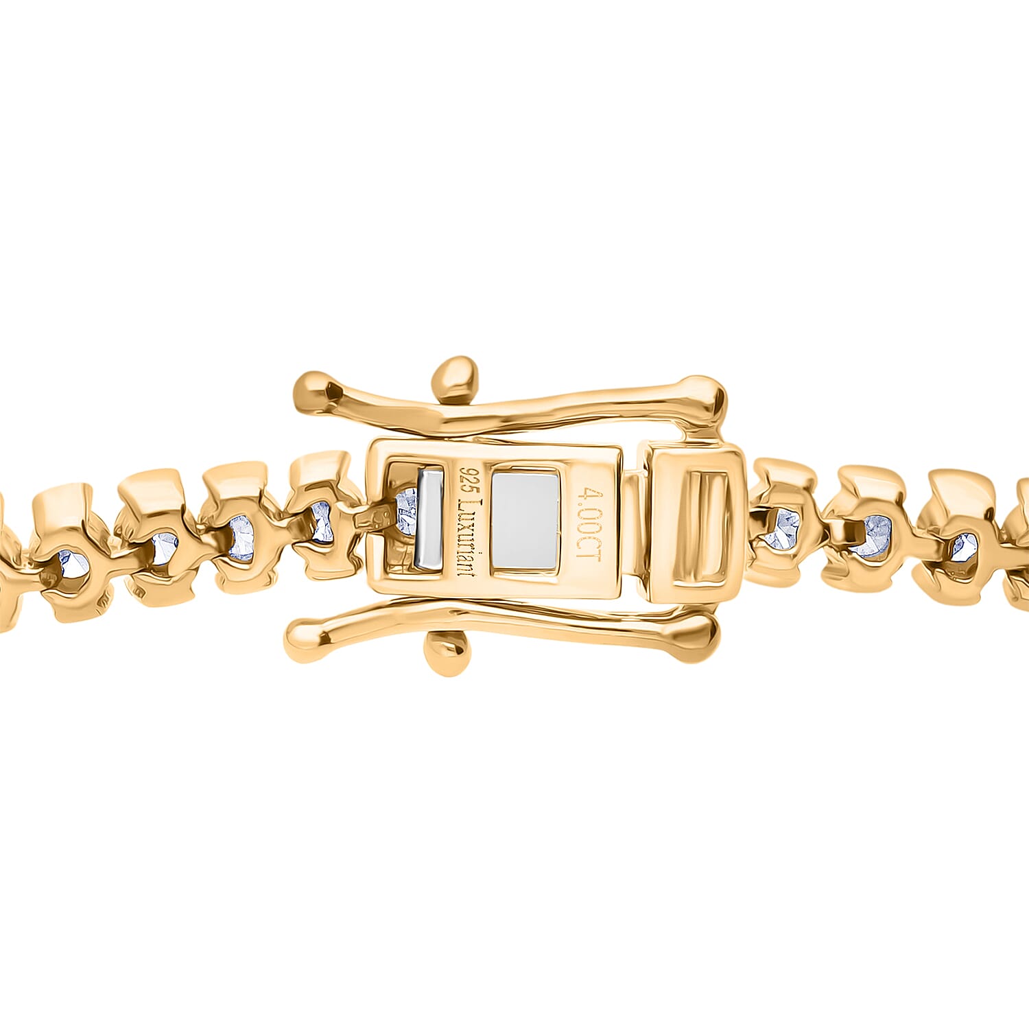 Luxuriant SI-G-H Lab Grown Diamond Tennis Bracelet (Size - 7.5) in 18K Vermeil Yellow Gold Plated Sterling Silver 4.00 Ct, Silver Wt. 10.60 Gms