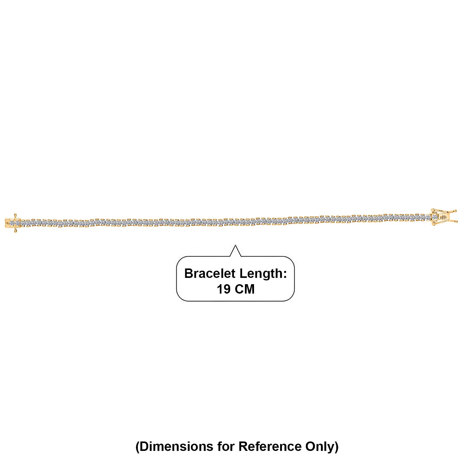 Luxuriant SI-G-H Lab Grown Diamond Tennis Bracelet (Size - 7.5) in 18K Vermeil Yellow Gold Plated Sterling Silver 4.00 Ct, Silver Wt. 10.60 Gms