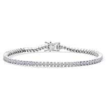NY Close Out-Luxuriant  Lab Grown Diamond SI-GH Tennis Bracelet (Size - 7.5) in Rhodium Overlay Sterling Silver 4.00 Ct,