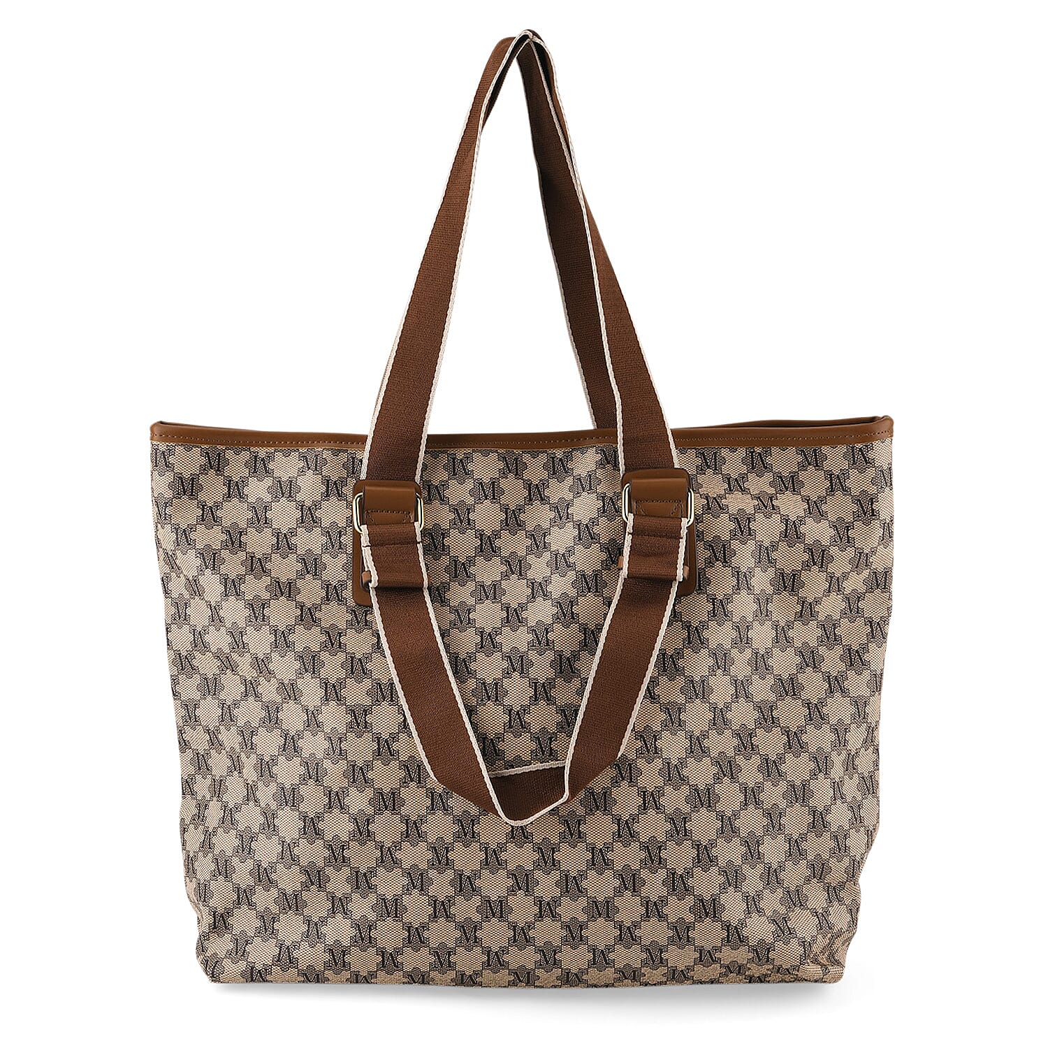 Styled By Oversized Structured Fashion Tote Bag - Beige