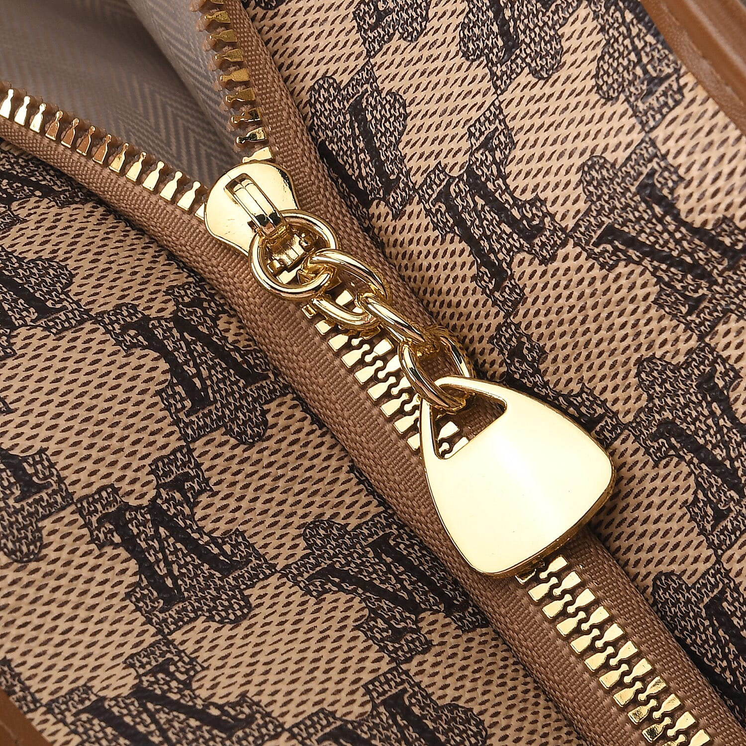 Styled By Oversized Structured Fashion Tote Bag - Beige