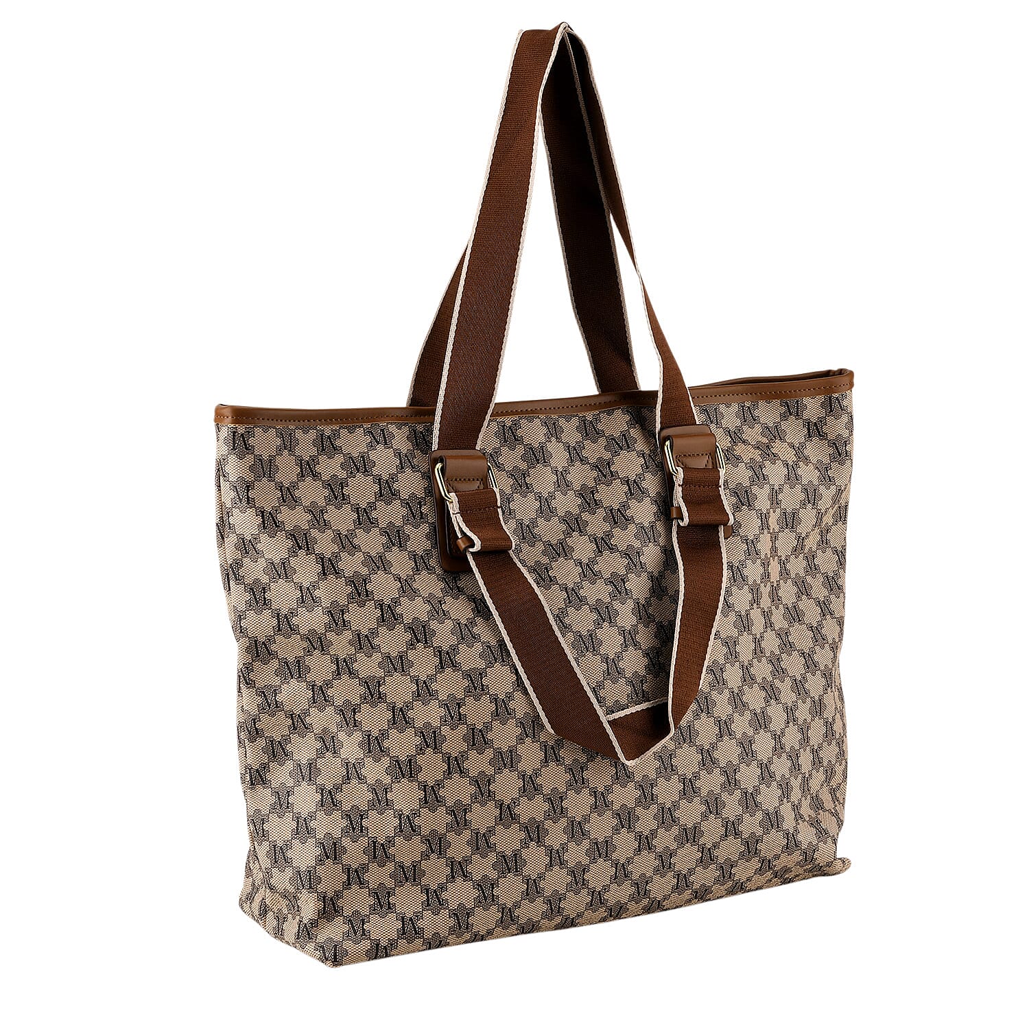 Styled By Oversized Structured Fashion Tote Bag - Beige