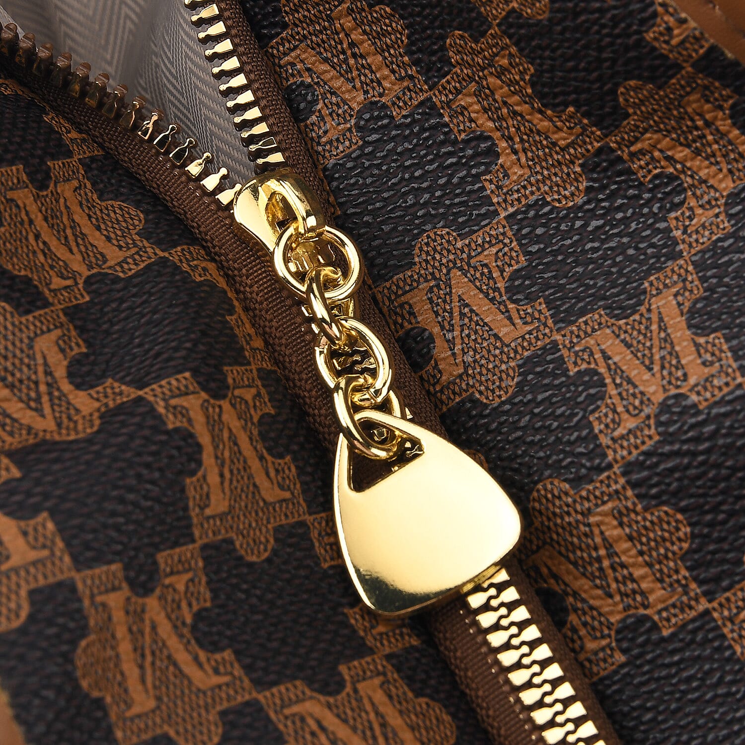 Styled By Oversized Structured Fashion Tote Bag - Brown