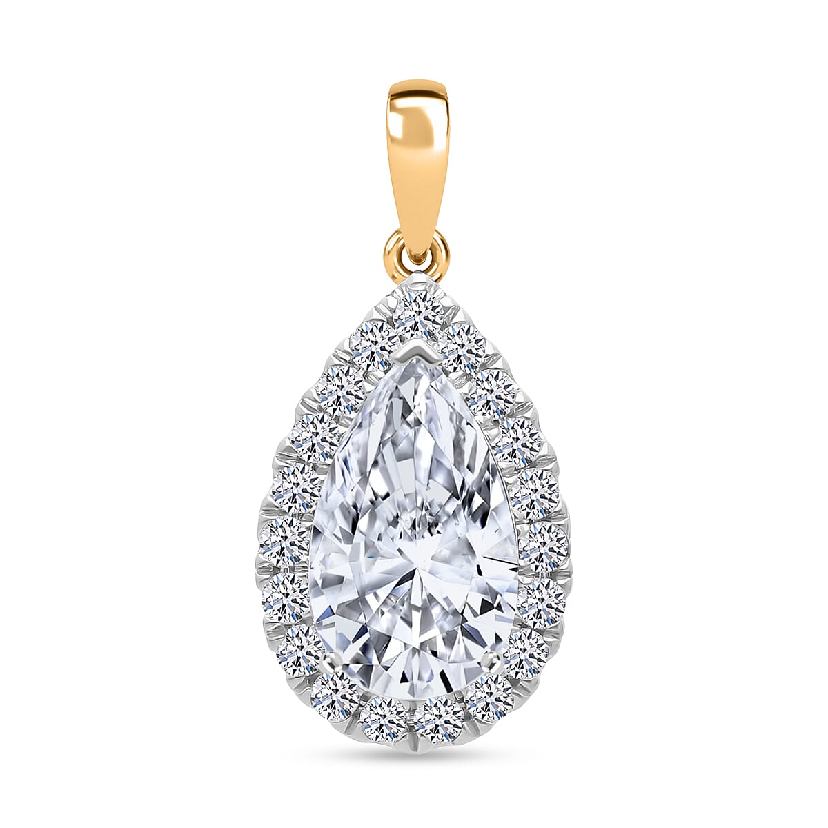 Luxuriant 18K Yellow Gold SGL Certified VS-EF Lab Grown Diamond Pendant 5.00 Ct, Gold Wt. 3.80 Gms