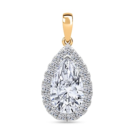 Luxuriant 18K Yellow Gold SGL Certified VS-EF Lab Grown Diamond Pendant 5.00 Ct, Gold Wt. 3.80 Gms