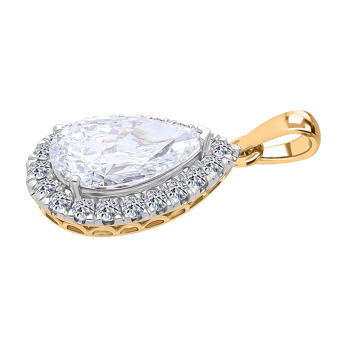 Luxuriant 18K Yellow Gold SGL Certified VS-EF Lab Grown Diamond Pendant 5.00 Ct, Gold Wt. 3.80 Gms