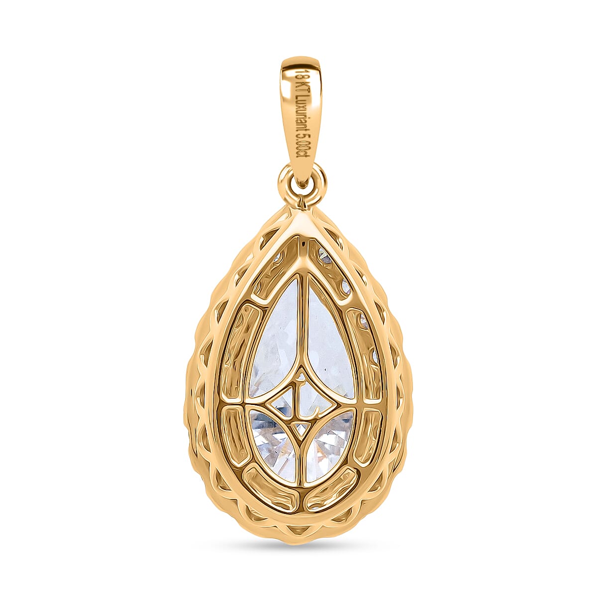 Luxuriant 18K Yellow Gold SGL Certified VS-EF Lab Grown Diamond Pendant 5.00 Ct, Gold Wt. 3.80 Gms