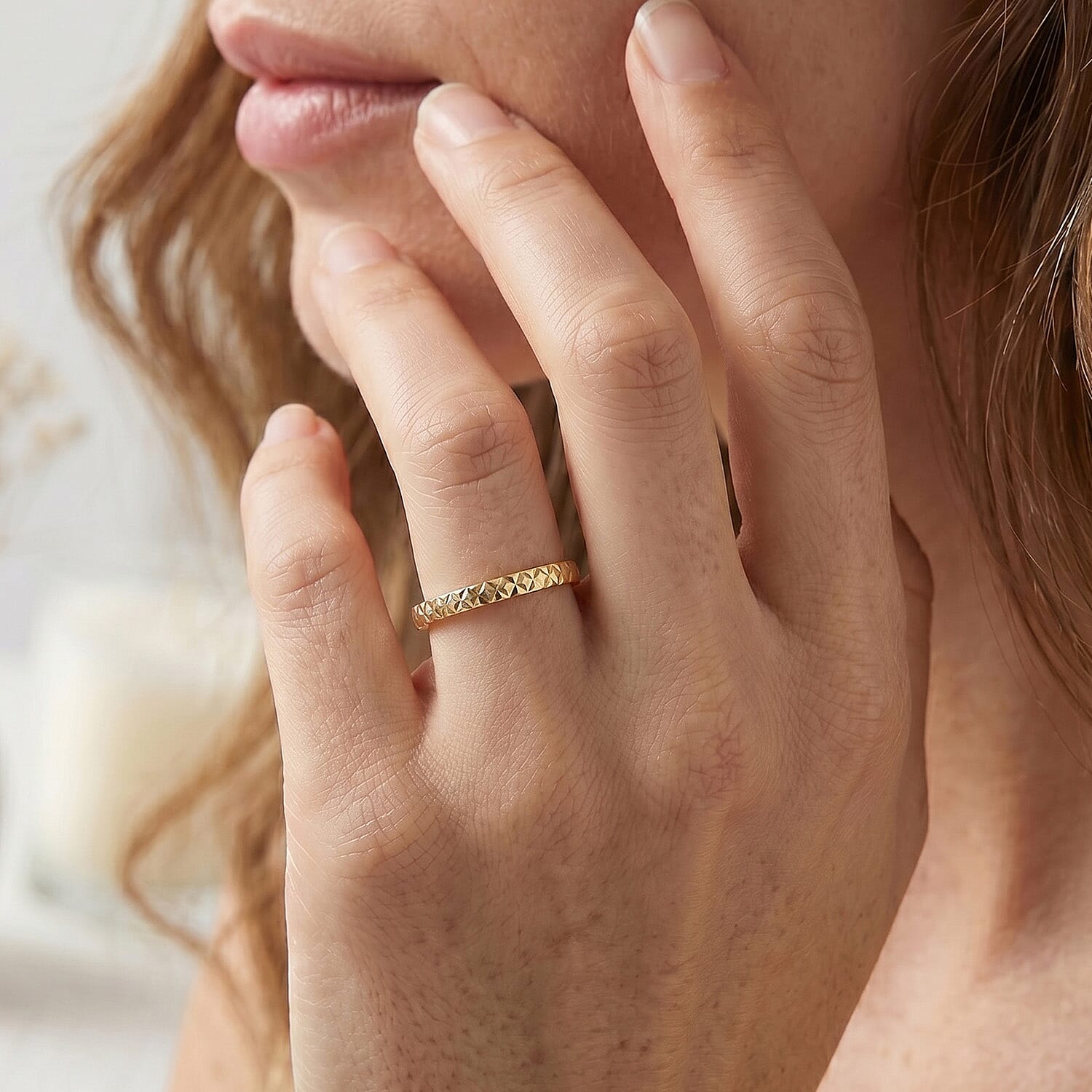 Maestro Collection - 9K Yellow Gold Diamond Cut Band Ring