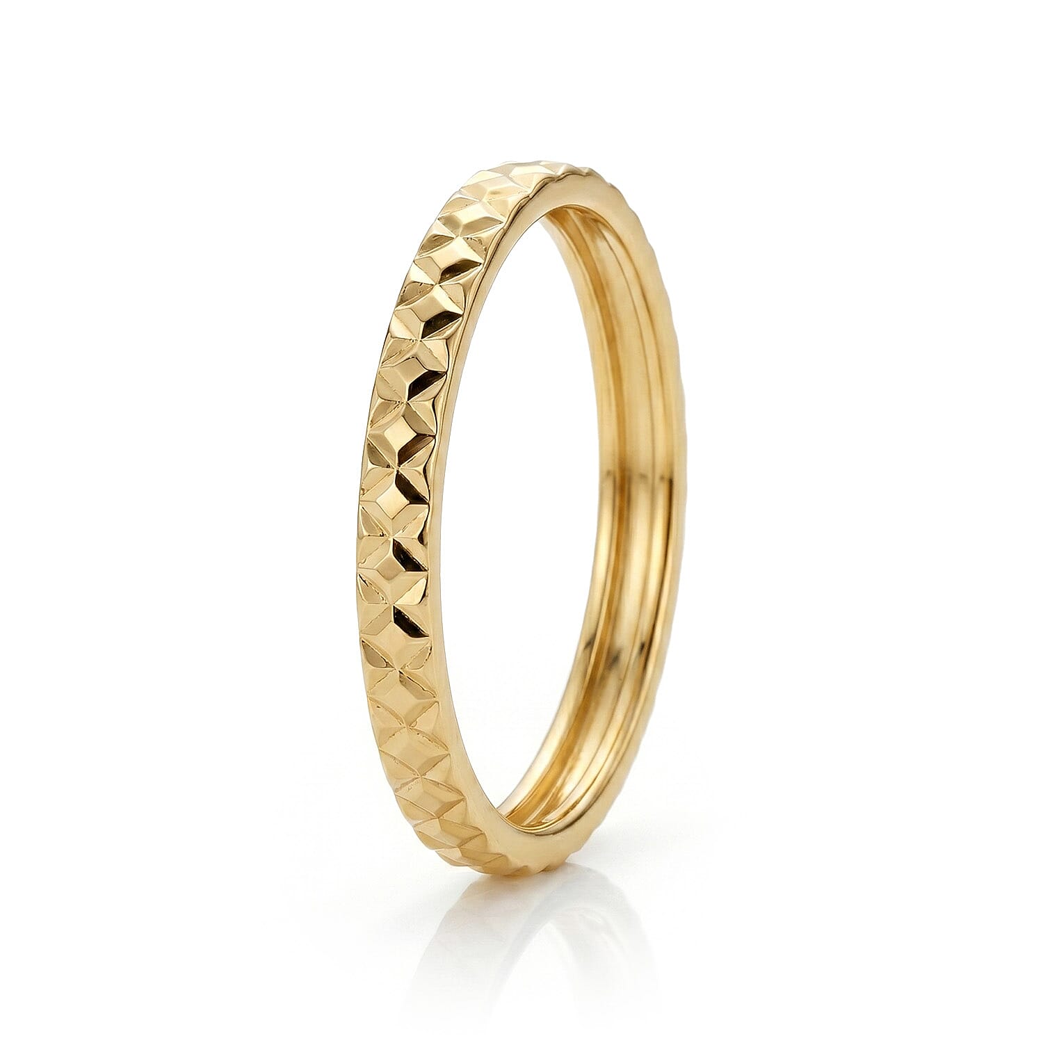 Maestro Collection - 9K Yellow Gold Diamond Cut Band Ring