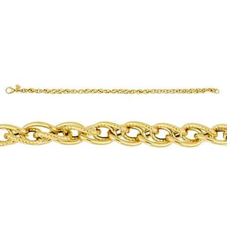 Maestro Collection - 9K Yellow Gold Godronato Eye  Bracelet (Size - 7.5) with Lobster Clasp, Gold Wt 3.50 Gms