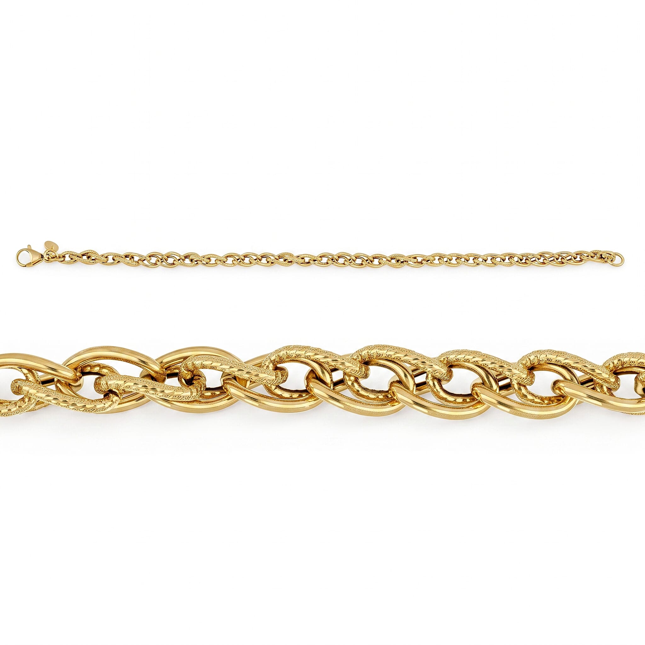 Maestro Collection - 9K Yellow Gold Godronato Eye Bracelet (Size - 7.5) Gold Wt 3.42gms