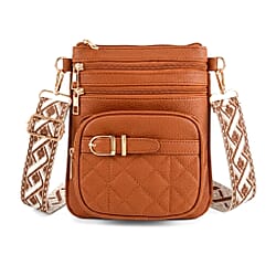 Webbing Strap Sling Phone Bag - Brown