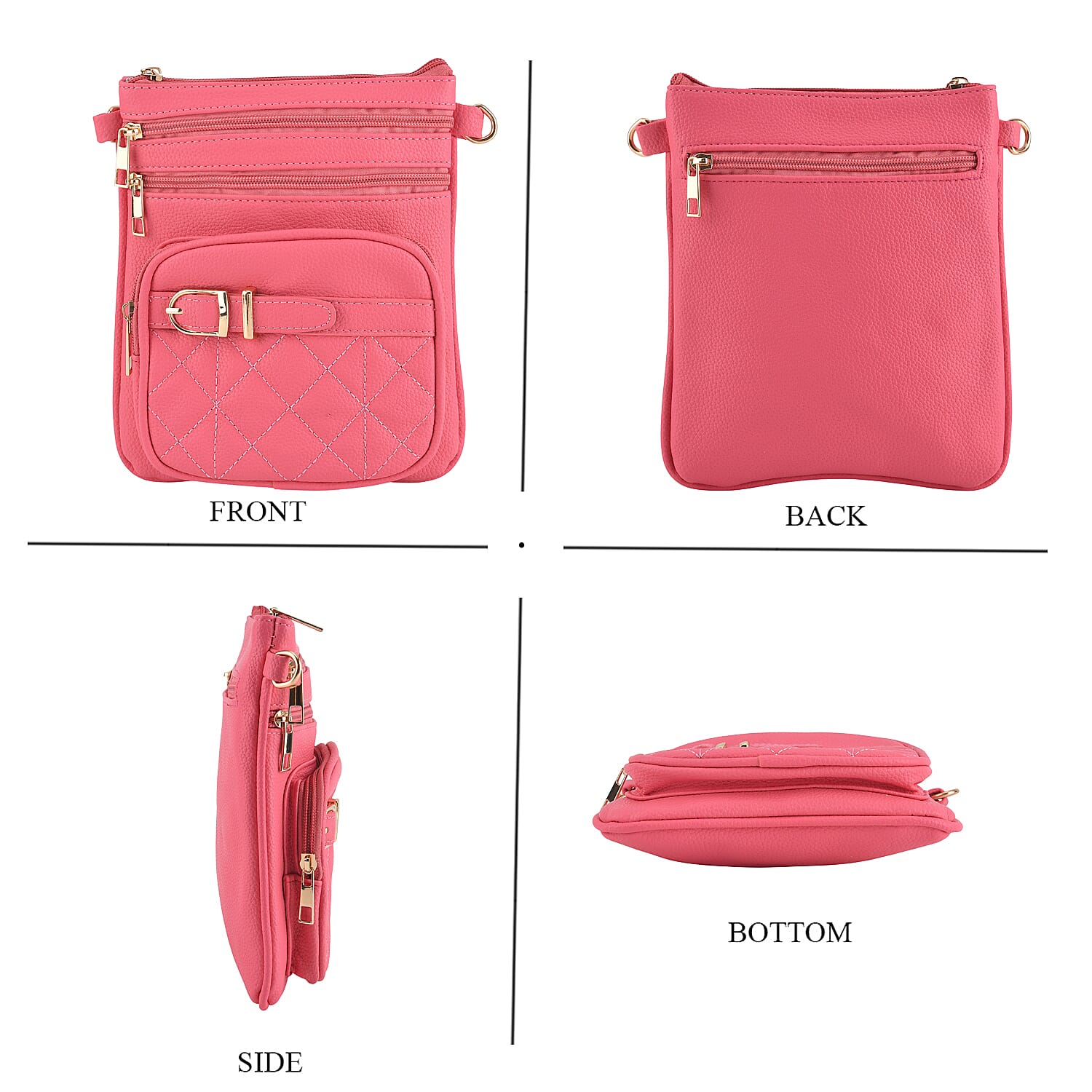 Webbing Strap Sling Phone Bag - Rose Pink