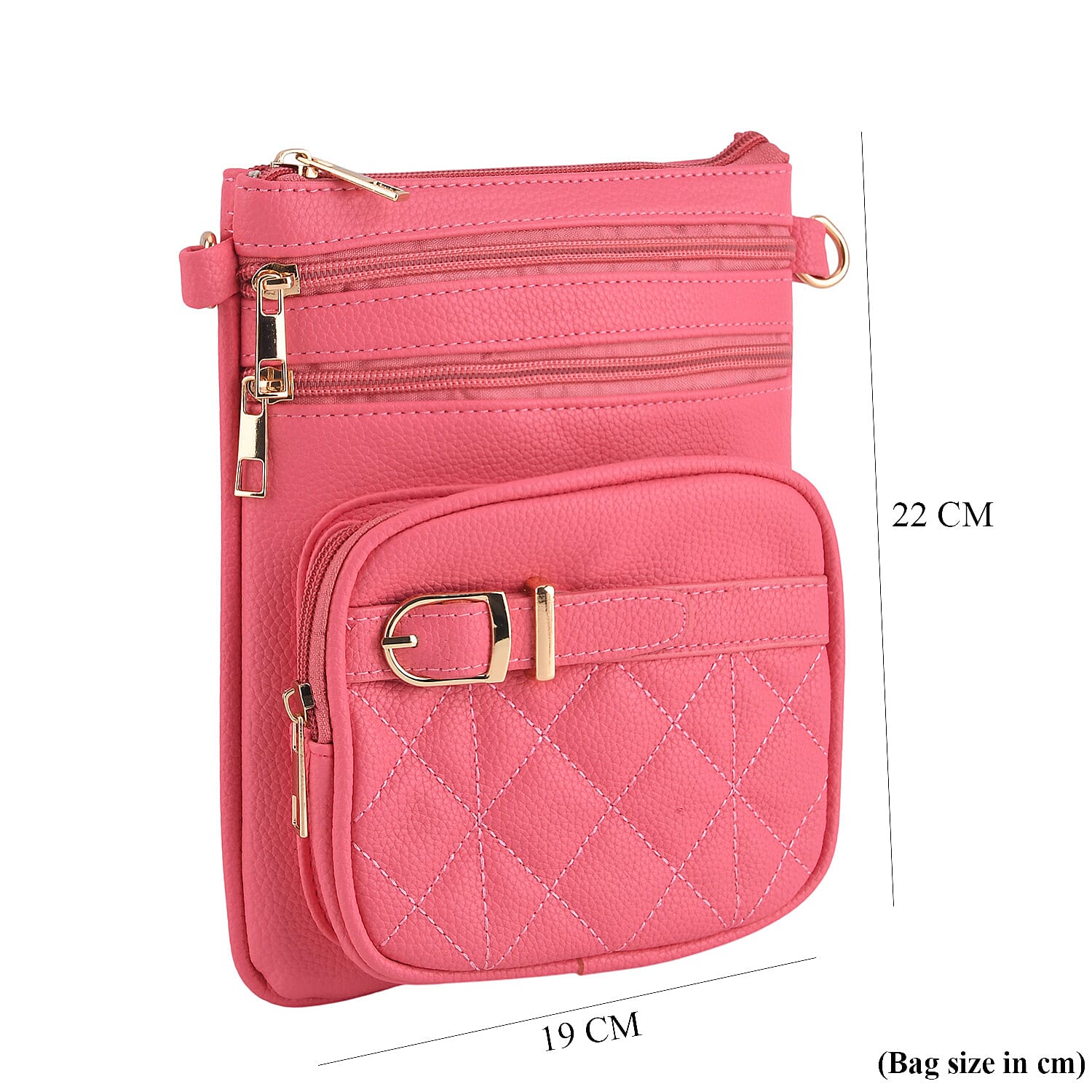 Webbing Strap Sling Phone Bag - Rose Pink