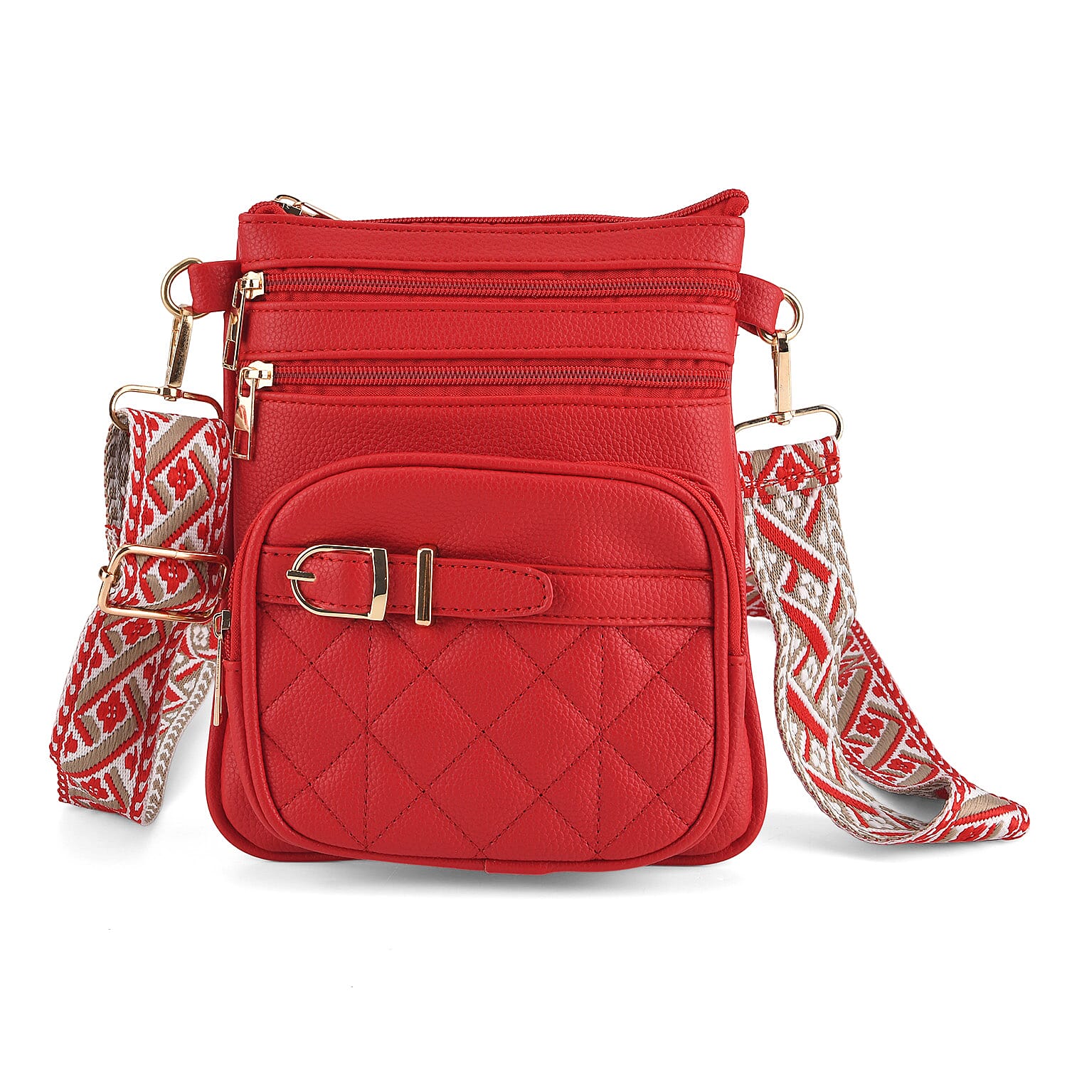 Webbing Strap Sling Phone Bag - Red